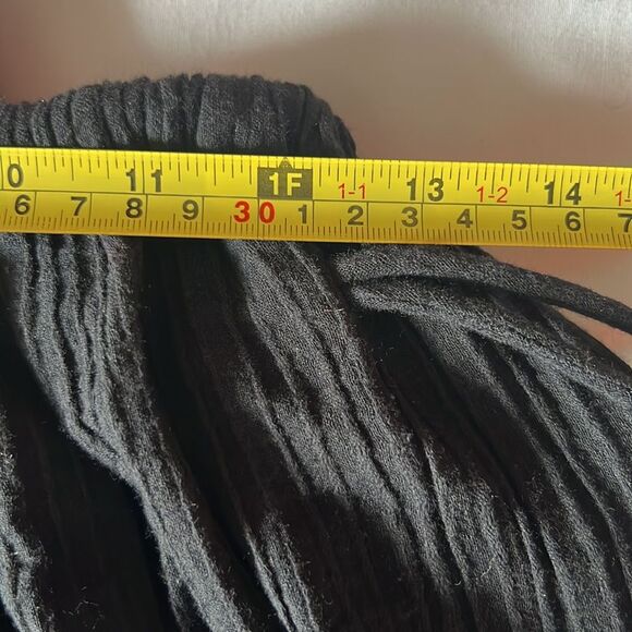 Maxi Skirt Sz L Black Golden Painted Flowers Elastic Tie Boho Hippie Globus NWOT - Picture 6 of 9